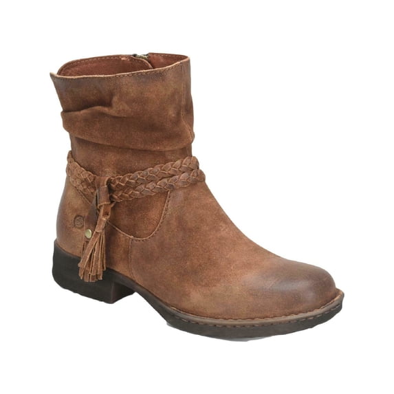Born Womens Ouvea Round Toe Ankle Booties Brown 8 Medium (B,M)
