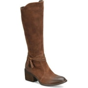 Born Womens Quinn Leather Round Toe Mid-Calf Boots
