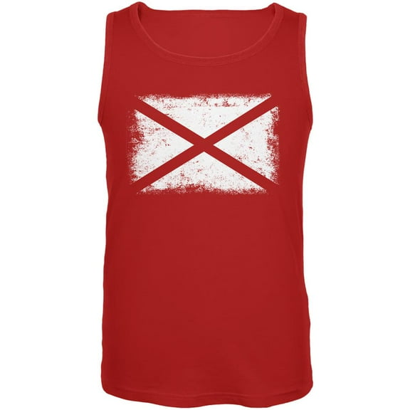 Born and Raised Alabama State Flag Mens Tank Top Red MD