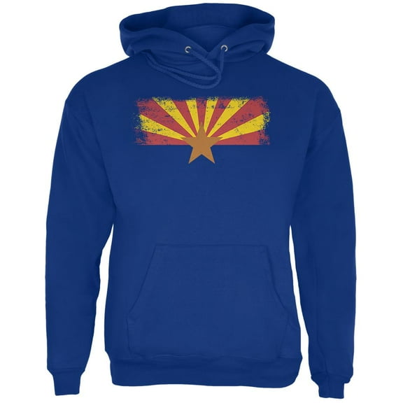 Born and Raised Arizona State Flag Mens Hoodie Deep Royal MD