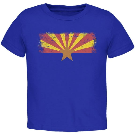 Born and Raised Arizona State Flag Toddler T Shirt Royal 4T