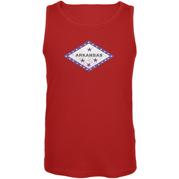Born and Raised Arkansas State Flag Mens Tank Top Red SM