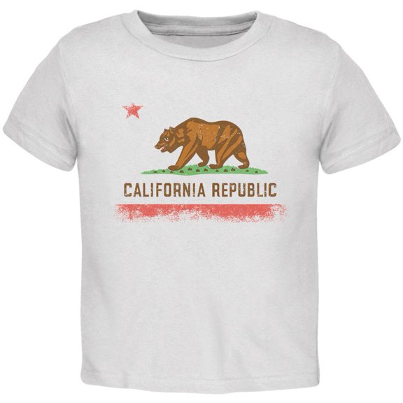 Born and Raised California State Flag Toddler T Shirt White 2T