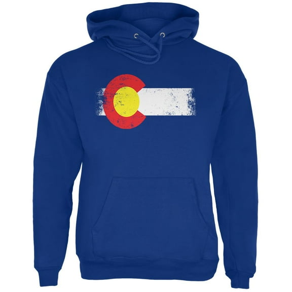 Born and Raised Colorado State Flag Mens Hoodie Deep Royal SM