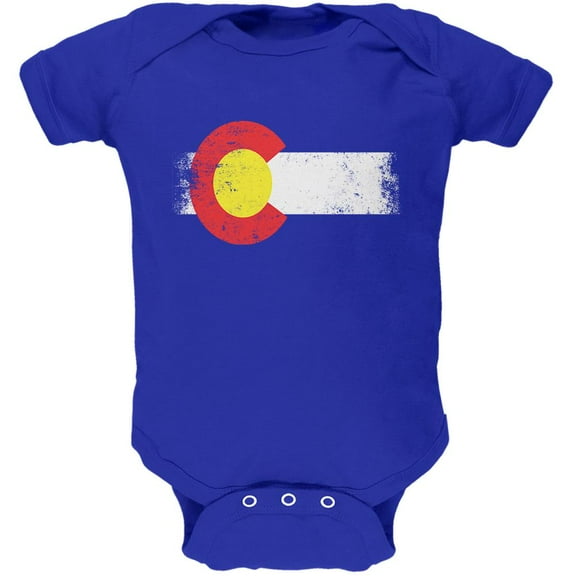 Born and Raised Colorado State Flag Soft Baby One Piece Royal 18-24 M