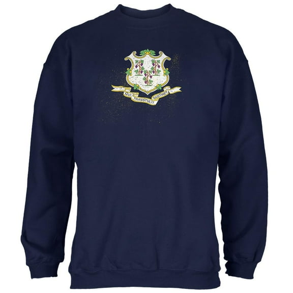 Born and Raised Connecticut State Flag Mens Sweatshirt Navy SM