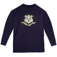 thumbnail image 1 of Born and Raised Connecticut State Flag Youth Long Sleeve T Shirt Navy YMD, 1 of 1