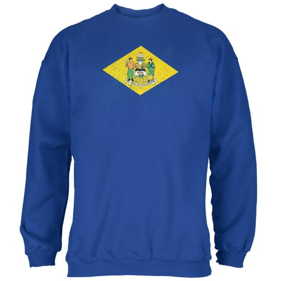 Born and Raised Delaware State Flag Mens Sweatshirt Royal 2XL