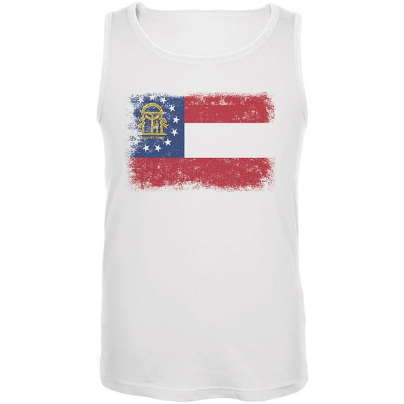 Born and Raised Georgia State Flag Mens Tank Top White MD
