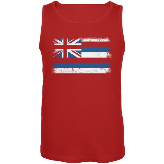 Born and Raised Hawaii State Flag Mens Tank Top Red X-LG