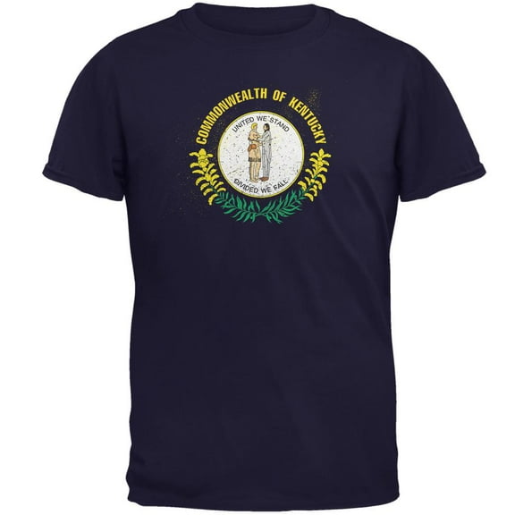 Born and Raised Kentucky State Flag Mens T Shirt Navy SM