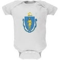 thumbnail image 1 of Born and Raised Massachusetts State Flag Soft Baby One Piece White 9-12 M, 1 of 1