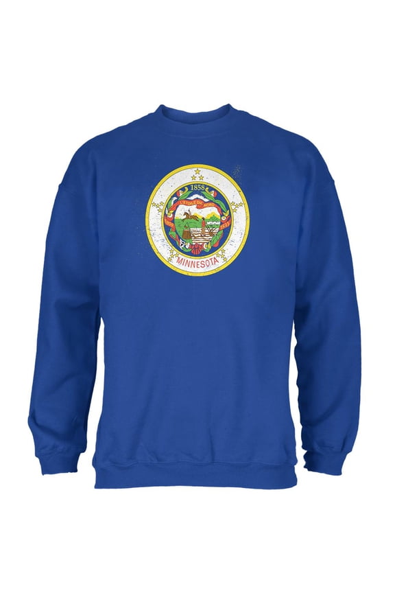 Born and Raised Minnesota State Flag Mens Sweatshirt Royal MD