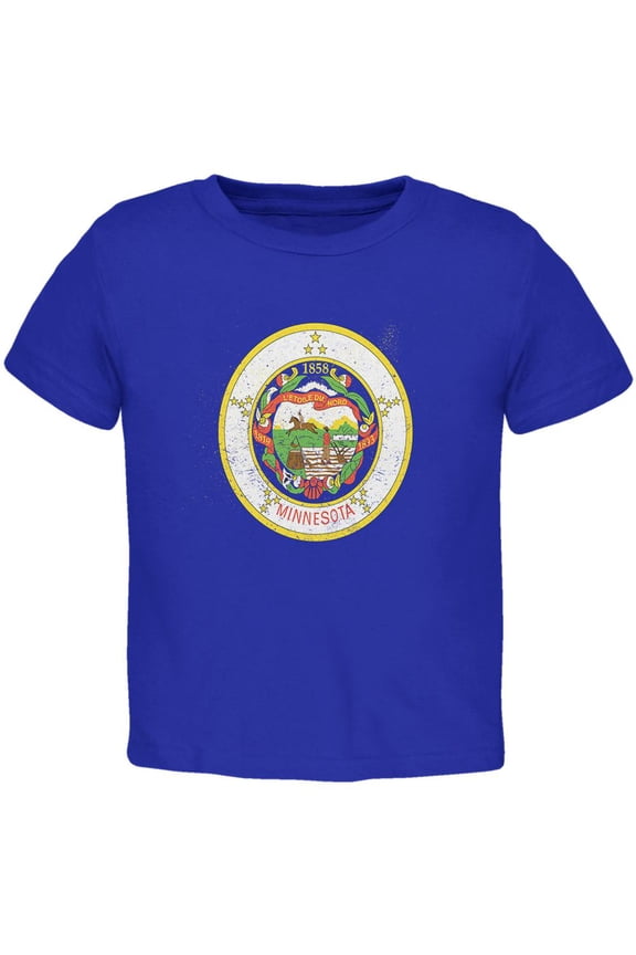 Born and Raised Minnesota State Flag Toddler T Shirt Royal 2T