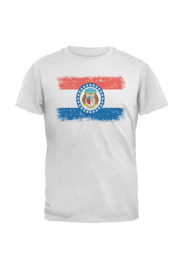 Born and Raised Missouri State Flag Mens T Shirt White SM