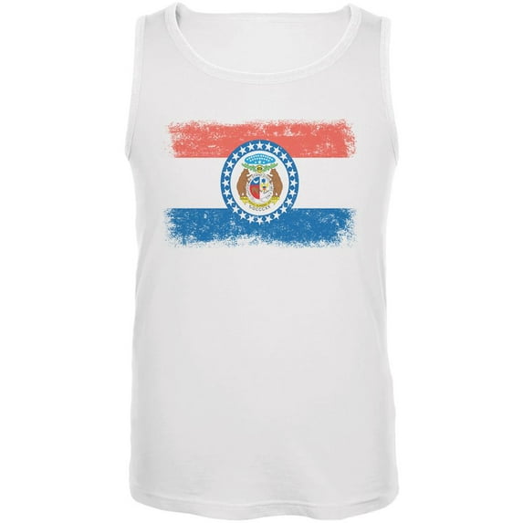 Born and Raised Missouri State Flag Mens Tank Top White SM