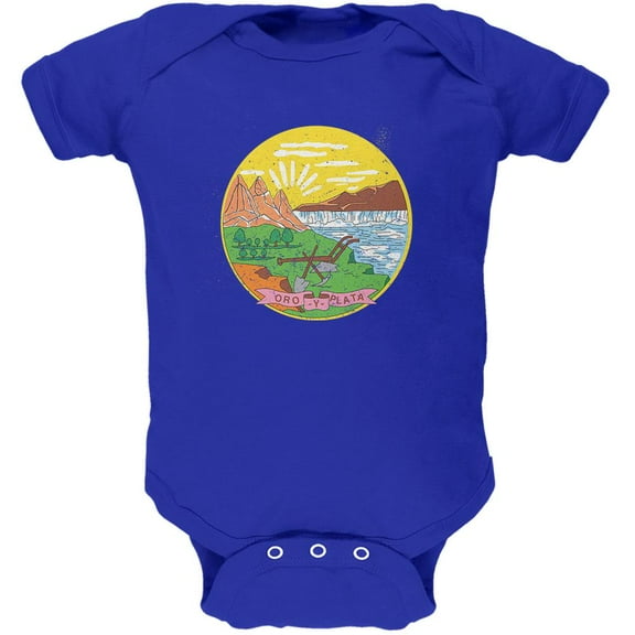 Born and Raised Montana State Flag Soft Baby One Piece Royal 18-24 M