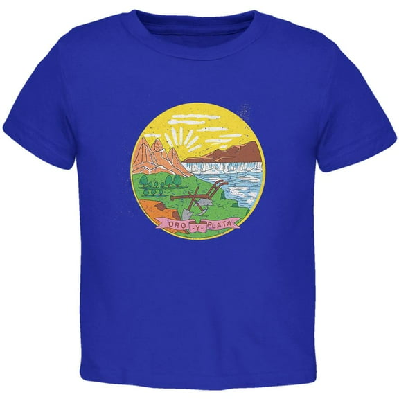 Born and Raised Montana State Flag Toddler T Shirt Royal 4T