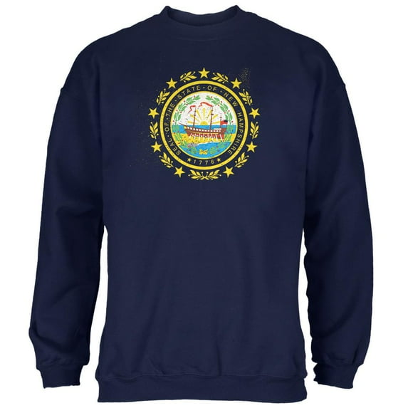 Born and Raised New Hampshire State Flag Mens Sweatshirt Navy 3X-LG