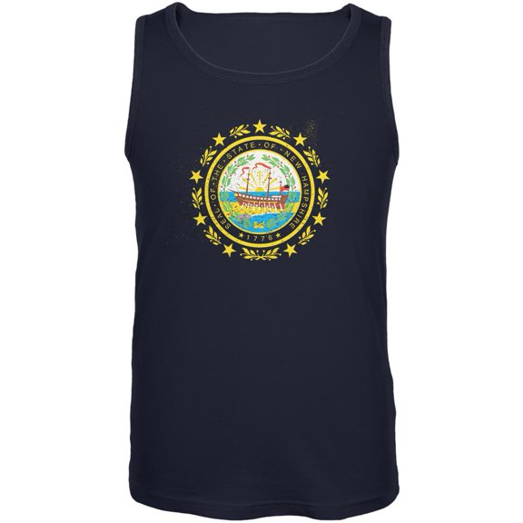 Born and Raised New Hampshire State Flag Mens Tank Top Navy LG