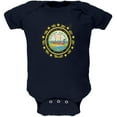thumbnail image 1 of Born and Raised New Hampshire State Flag Soft Baby One Piece Navy 18-24 M, 1 of 1