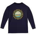 thumbnail image 1 of Born and Raised New Hampshire State Flag Youth Long Sleeve T Shirt Navy YMD, 1 of 1