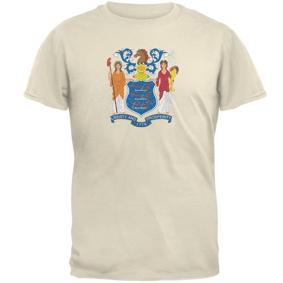 Born and Raised New Jersey State Flag Mens T Shirt Natural 3X-LG
