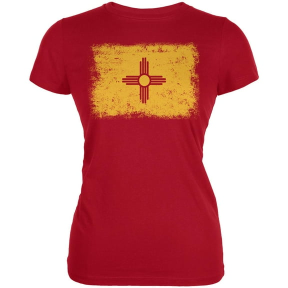 Born and Raised New Mexico State Flag Juniors Soft T Shirt Red 2XL