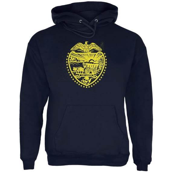 Born and Raised Oregon State Flag Mens Hoodie Navy 2XL