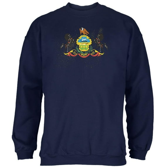 Born and Raised Pennsylvania State Flag Mens Sweatshirt Navy 2XL