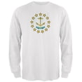 thumbnail image 1 of Born and Raised Rhode Island State Flag Mens Long Sleeve T Shirt White 3X-LG, 1 of 1