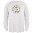 thumbnail image 1 of Born and Raised Rhode Island State Flag Mens Long Sleeve T Shirt White LG, 1 of 1