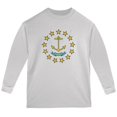 thumbnail image 1 of Born and Raised Rhode Island State Flag Youth Long Sleeve T Shirt White YLG, 1 of 1