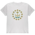 thumbnail image 1 of Born and Raised Rhode Island State Flag Youth T Shirt White YMD, 1 of 1