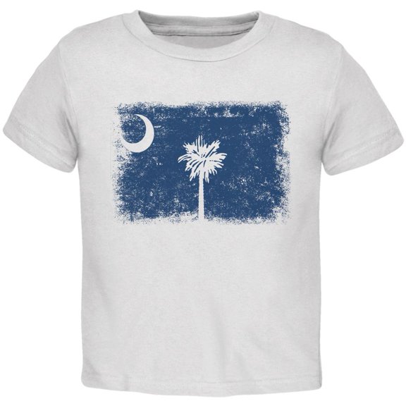 Born and Raised South Carolina State Flag Toddler T Shirt White 2T