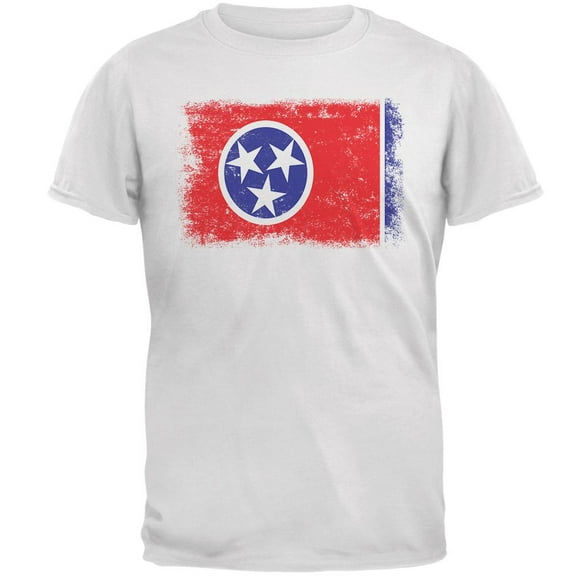 Born and Raised Tennessee State Flag Mens T Shirt White 3X-LG