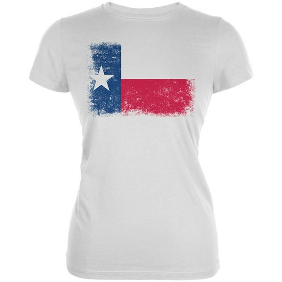 Born and Raised Texas State Flag Juniors Soft T Shirt White SM