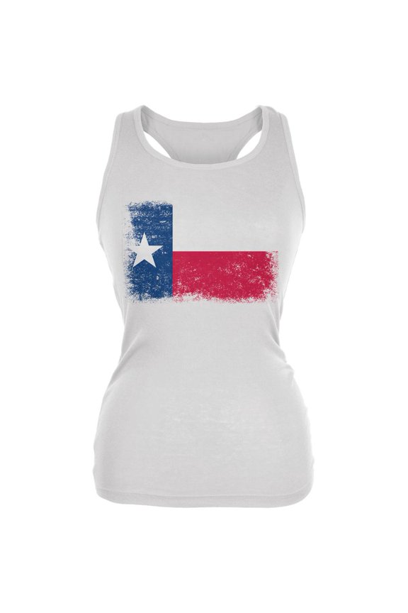 Born and Raised Texas State Flag Juniors Soft Tank Top White 2XL