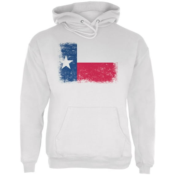 Born and Raised Texas State Flag Mens Hoodie White X-LG