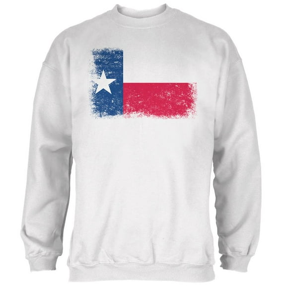 Born and Raised Texas State Flag Mens Sweatshirt White LG