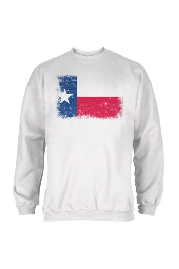 Born and Raised Texas State Flag Mens Sweatshirt White LG