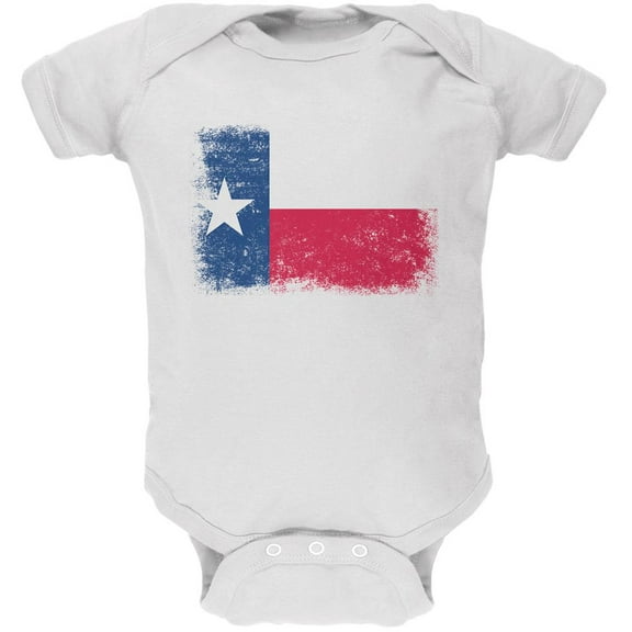 Born and Raised Texas State Flag Soft Baby One Piece White 9-12 M