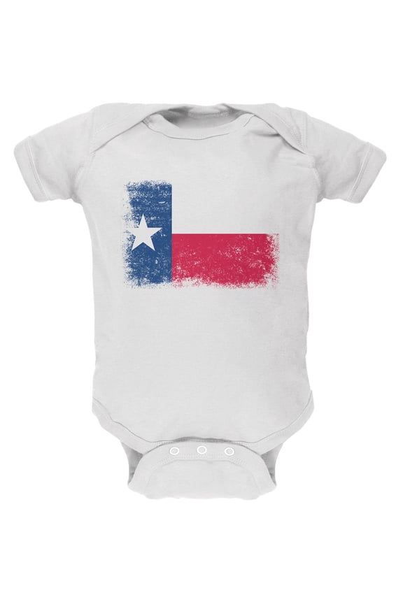 Born and Raised Texas State Flag Soft Baby One Piece White 9-12 M