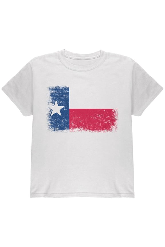 Born and Raised Texas State Flag Youth T Shirt White YMD