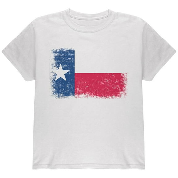 Born and Raised Texas State Flag Youth T Shirt White Youth X-SM