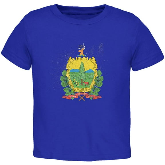 Born and Raised Vermont State Flag Toddler T Shirt Royal 3T
