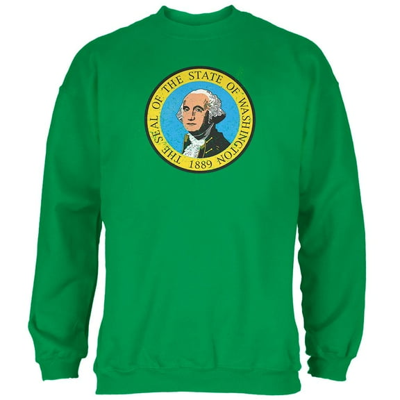 Born and Raised Washington State Flag Mens Sweatshirt Irish Green SM