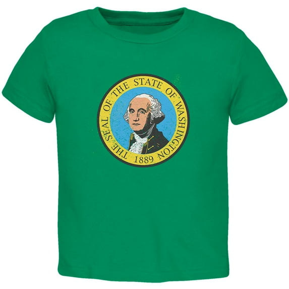 Born and Raised Washington State Flag Toddler T Shirt Kelly Green 3T
