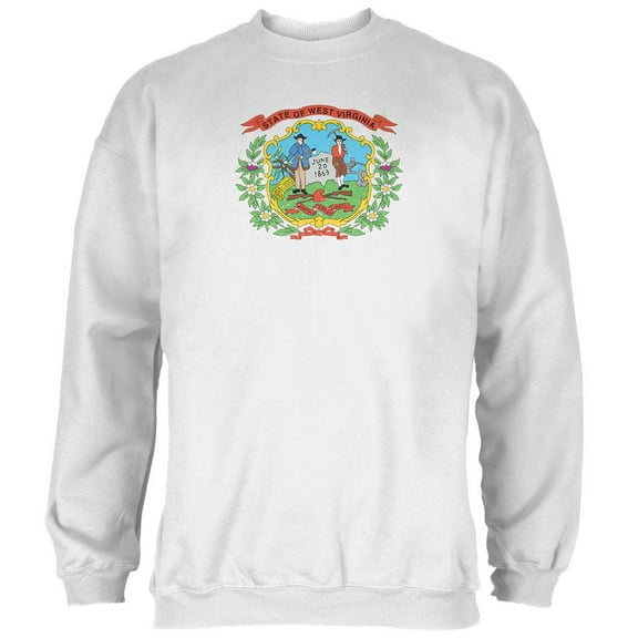 Born and Raised West Virginia State Flag Mens Sweatshirt White 2XL