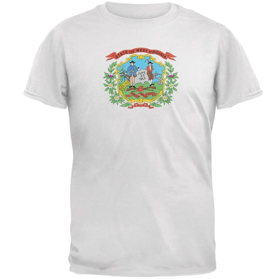 Born and Raised West Virginia State Flag Mens T Shirt White SM